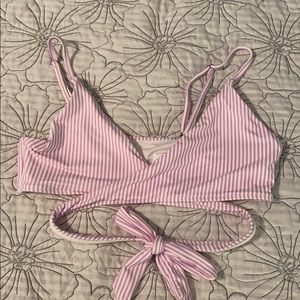 Garage striped bathing suit top